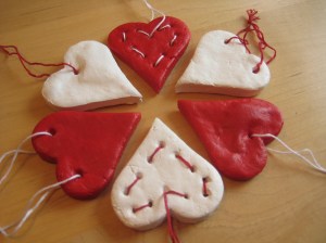 Salt Dough Hanging Hearts
