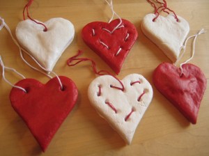 Salt Dough Hanging Hearts