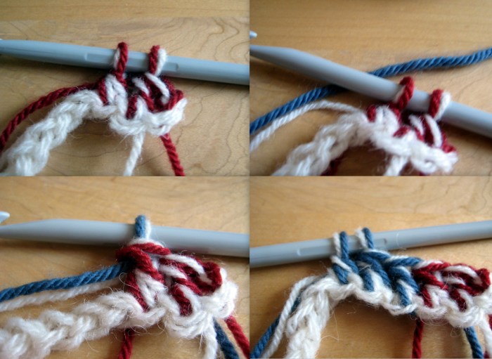 Beginning the swatch