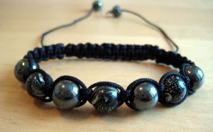 Black option with haematite beads