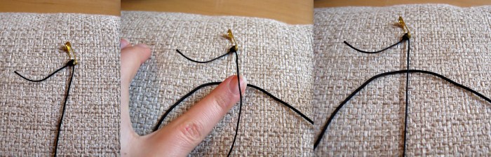 Setting up for the first knot...