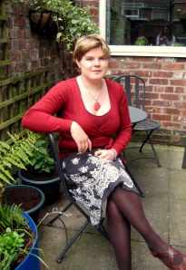 Sitting pretty - my friend in her new skirt