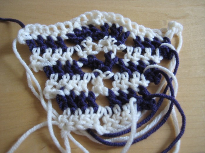 Make a swatch - decreasing by an entire stitch pattern over a number of rows.  How to shape crochet patterns by Make My Day Creative