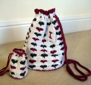 Little Hearts bags in any size crochet pattern