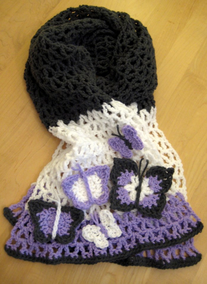 Butterfly scarf crochet pattern