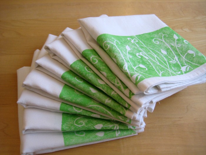 Lino printed tea towels - great gifts!