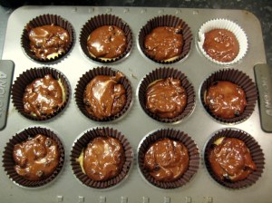 Topped up with chocolate batter :)