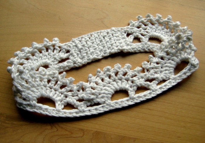 Tiara headband - Picot fan stitch