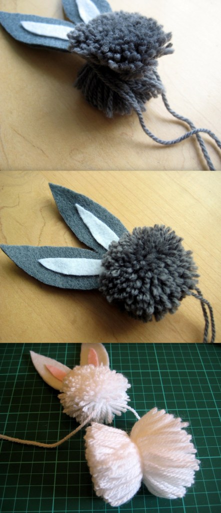How to tie a pompom bunny together