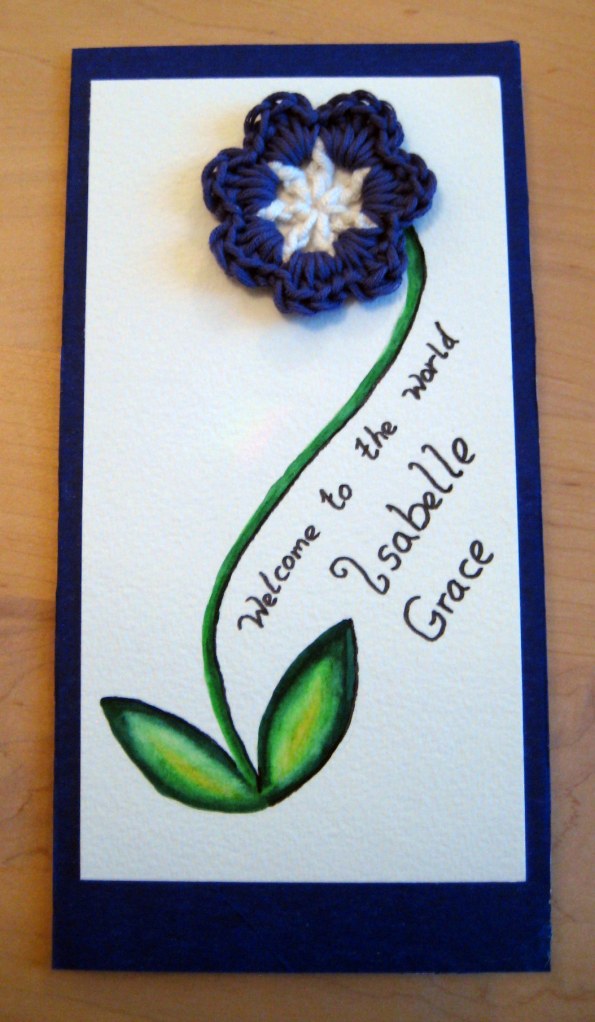 The stem and leaves are painted with watercolours onto water colour paper