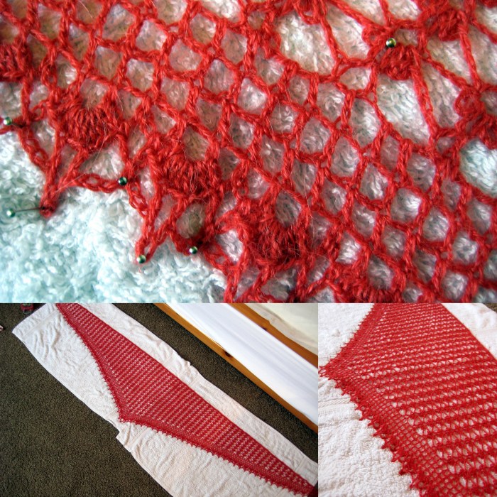 Blocking out the Summer Sprig Lace Scarf