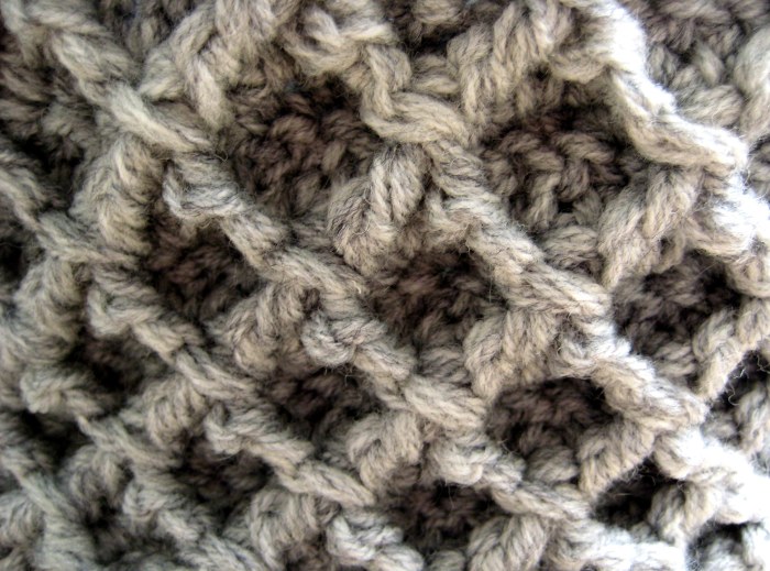Diamond Trellis Stitch Pattern - diagonal post stitches add structure to crochet fabric