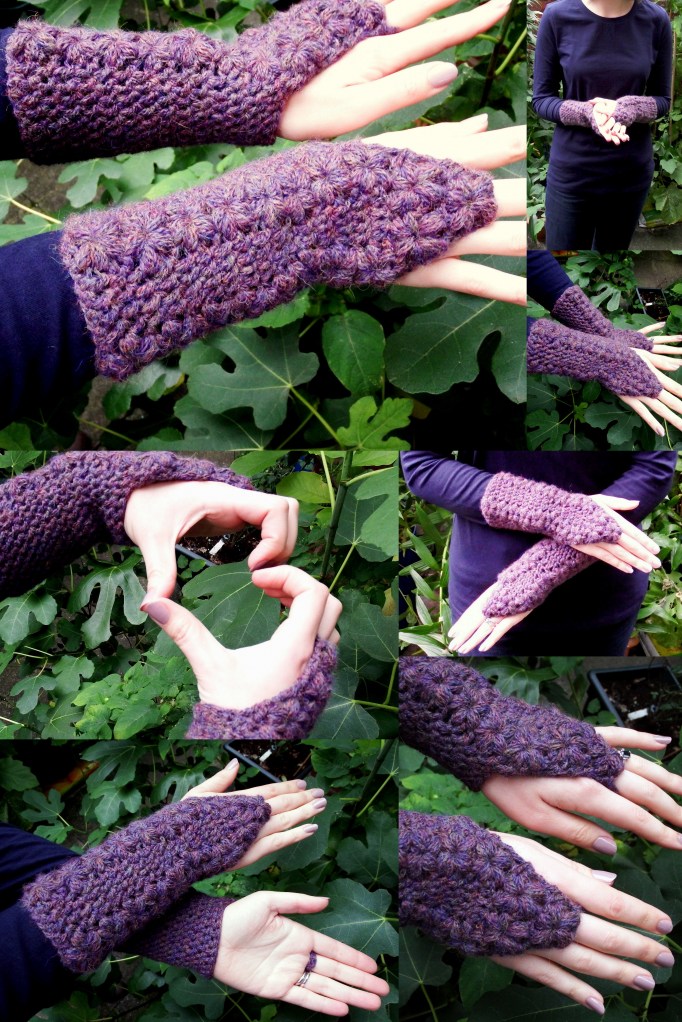 Simple Flower Trails Fingerless Gloves Crochet Pattern by makemydaycreative.com