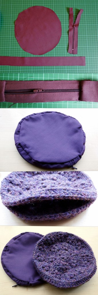Lining for circular crochet pouch