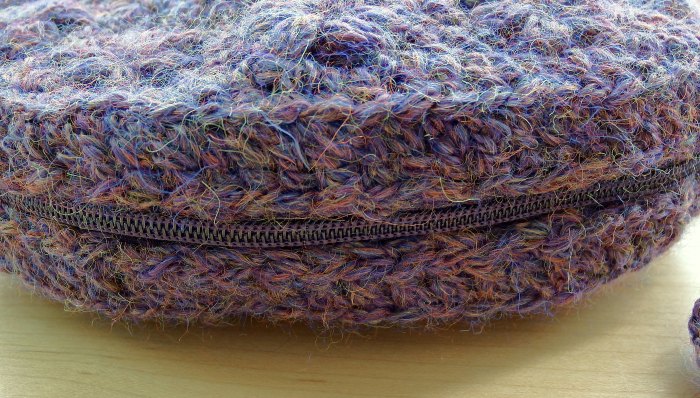 Crochet Pouch with zip lining