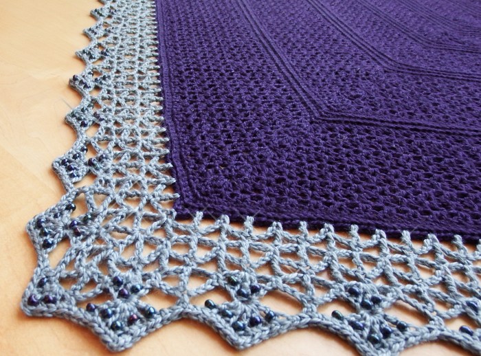 Atlantic lace shawl beaded crochet border- free pattern