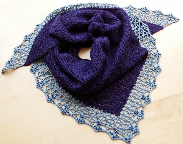 Atlantic Lace Shawl is a centre top out construction