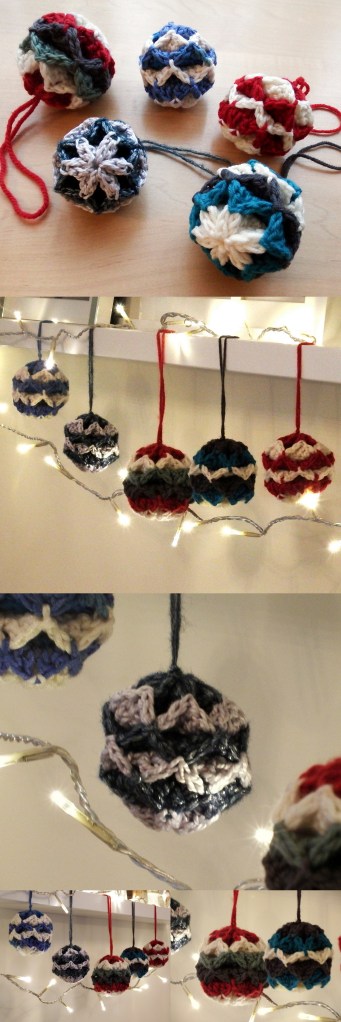 Simple Origami Christmas Baubles - Free crochet ornament pattern