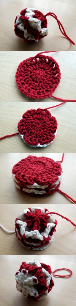 Simple Origami Christmas Baubles - Free crochet ornament pattern