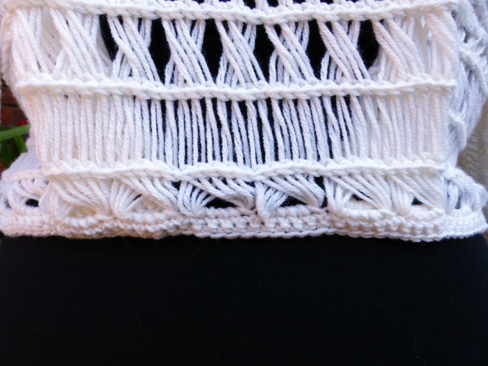 Back pleating on Indian Summer Lace Top - free crochet pattern from Make My Day Creative