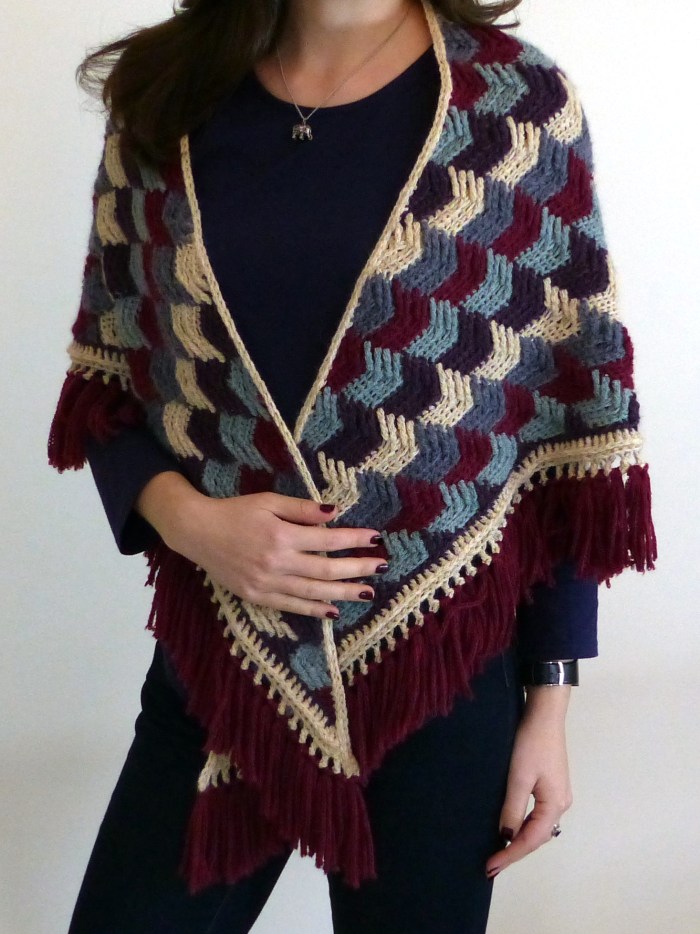Arrow Tails Shawl - A free crochet pattern from Make My Day Creative